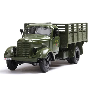 1:36 Jiefang Militar Fundido Modelo de Caminhão com Luz e Som do Exército Carro Verde Caminhão Miliar Modelo de Brinquedos para as Crianças