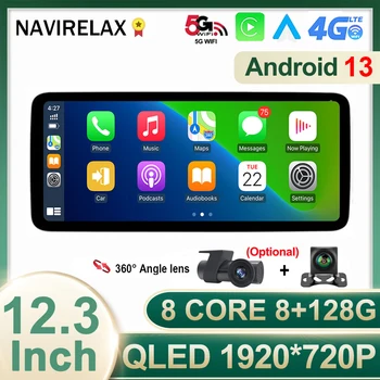 12.3 13 Polegadas Android Para o Benz C GLC W205 X253 W446 2015-2018 QLED do Carro da Tela de Acessórios Carplay Monitor Multimídia, Rádio, Leitor de