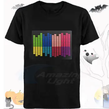 2021 Presente de Natal Brilhante Painel de T-Shirt de Luz Led de Música Som Ativado Piscando El Painel de T-shirt