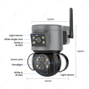 2022 nova chegada wi-Fi Câmera de Vigilância automática de rastreamento de movimento Ptz IP Câmera com câmera de visão noturna infravermelho