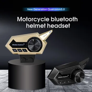 2500mAh BT com Bluetooth 5.0 de um Capacete de motociclista Fone de ouvido sem Fio IP67 Impermeável mãos livres Estéreo de Fone de ouvido de Moto Fones de ouvido Hifi
