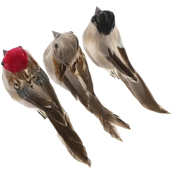 3pcs Falso Aves Aves para a Decoração Simulado Aves Ornamentos Robins Figuras Cardeal Estátua
