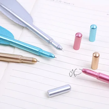 40 PCs neutro canetas coreano Criativo Modelagem Cor de Penas Caneta de Retro Penas Conjunto de Canetas de Gel Preto Assinatura Canetas de Fábrica por Atacado