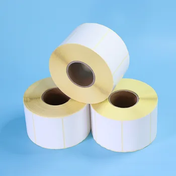 60*40mm Logística Papel com código de Barras Fundo Amarelo Térmica de etiquetas de Papel de Impressão de código de Barras Postais de Impressão do Adesivo Papel Adhesivo