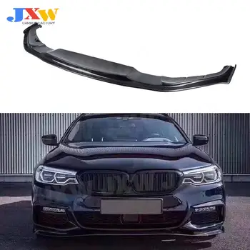 A Fibra de carbono HM Frente de Estilo Lip Spoiler Para BMW Série 5 G30 G31 G38 520i 530i 540i M Sport 2017 a 2019 FRP pára-choque Dianteiro do Lábio