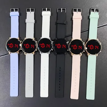 A moda de Relógios Digitais para as Mulheres de Esportes Eletrônicos do Relógio de Pulseira de Silicone Casual Simples de Mulheres LED relógio de Pulso reloj mujer
