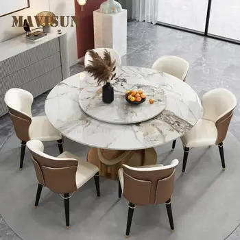 Andar Leve De Luxo Rock Conselho Mesa De Jantar Com Ampla E Moderna Família Simples Mesa De Jantar Móveis De Cadeira De Combinação De Móveis De W