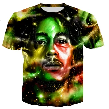 Bob Marley Nova Moda Cool 3D Impresso T-shirts Homens Mulheres Verão Estilo Casual Tshirt Streetwear de grandes dimensões Tee Tops Dropshipping