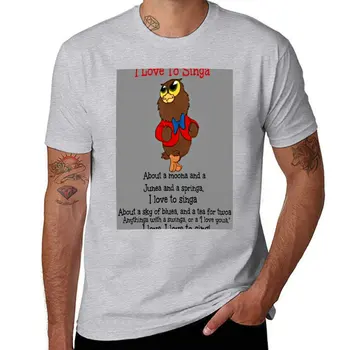 Coruja JolsonI amor para Singa! T-Shirt simples t-shirt T-shirt para um menino de tamanho mais tops dos Homens t-shirts
