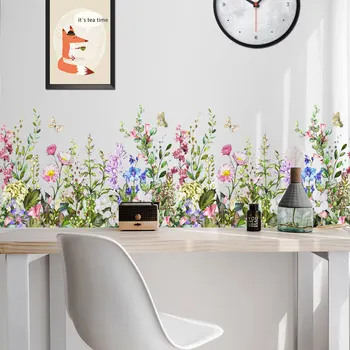 Criativo Flor adesivos sala de estar, quarto, sala de Jantar de plano de Fundo de parede decoração adesivos de parede de PVC auto-adesivo de parede