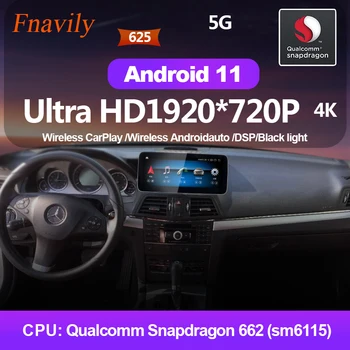 Fnavily Android 11 de Rádio de Carro Para a Mercedes Benz Classe E W212 NTG4.0 IPS de áudio, navegação GPS Multimídia 12.3