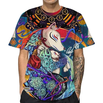 HX Moda de Mens T-shirts Animal Cão de Arte Impressos em 3D Camisas S-neck Manga Curta, Camisetas de Poliéster Hip Hop Tops Homens Vestuário