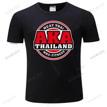 Homens do Algodão do T-Shirt de Verão da Marca Tshirt Aka Tailândia Ginásio Logotipo Muay Thai, Mma Kick Boxing marca de t-shirt homme tops