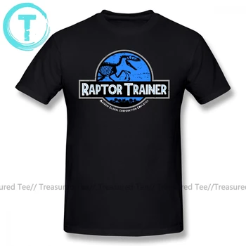 Jurassic Park T-Shirt Jurassic Mundo Raptor Treinador T-Shirt Classic Mens T-Shirt De Mangas Curtas, Engraçadas Algodão Gráfico Grande Tshirt