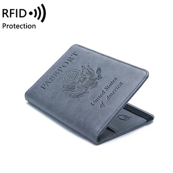 Mulheres Homens Carteira Titular do Cartão American RFID Multi-função Bilhete de Documento Saco de Armazenamento de Viajar para o Estrangeiro, Passaporte Capa Protetora