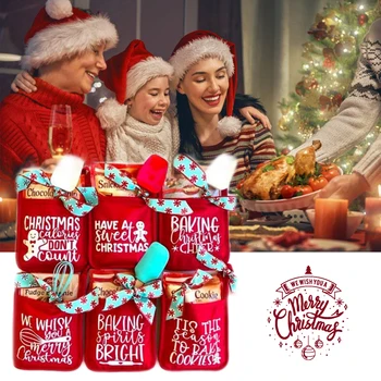 Natal Pegador De Panela De Cozimento Vermelho Kit De Natal Forno Decoração Impressa Forno Luvas De Cozinha Cozimento Saco Do Presente
