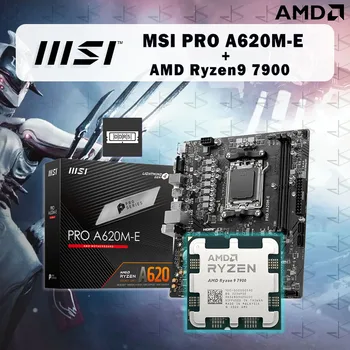 Novo AMD Ryzen 9 7900 R9 7900 CPU+MSI PRO A620M-E Motherboard M-ATX AMD B650 DDR5 slot de memória EM5 motherboa