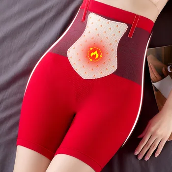 Novo Cintura Alta Térmica Calcinha Para As Mulheres Barriga Lisa Shaping Calcinha Boxer Sem Costura De Segurança Shorts Período Menstrual Roupa Interior De Senhora
