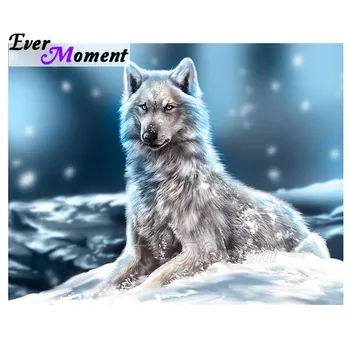Nunca Momento de Diamante Pintura Handmade Wolf Snow Arte Hobby Imagem De Strass 5D DIY Bordado de Diamante Arte ASF1670