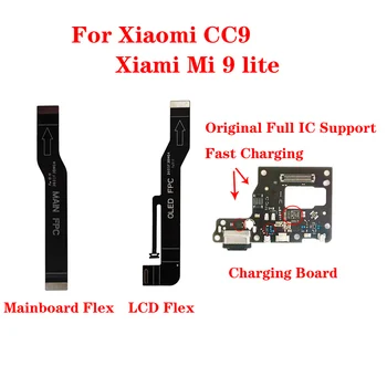 Original de Carregamento do USB da Porta de ligação do Conector da Placa e a placa principal do Visor LCD, cabo do Cabo flexível de Peças de Substituição Para o Xiaomi CC9 Mi 9 Lite