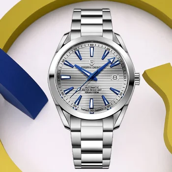 PAGANI DESIGN 40MM Inoxidável Homens Relógio Mecânico de Luxo Safira Cristal Relógios Automáticos 100M Impermeável Japão NH35 Homens do Relógio