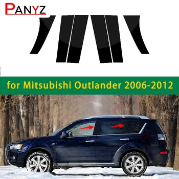 Para Mitsubishi Outlander 2006-2012 Nova Chegada 6PCS Polido Pilar PostsWindow Guarnição Tampa do BC Coluna Info.
