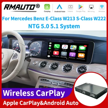 RMAUTO sem Fio Apple CarPlay NTG 5.0 5.1 para a Mercedes Benz E-Class W213 S-Classe W222 2014-2020 Android Auto Link de Espelho do AirPlay