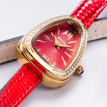 Relógio para Mulheres de Luxo, Ouro, Cabeça de Cobra Design de Quartzo para Mulheres de Relógios de Moda para Senhoras relógio de Pulso W/ Bling Diamante Relógio Feminino