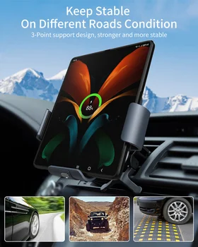 S3 KC Dupla Bobina Automático Clam FOD Ventilação de Ar 15W Rápida sem Fio do Carregador do Carro para Samsung Z Dobra 3 para o Xiaomi MI Mistura de Dobra