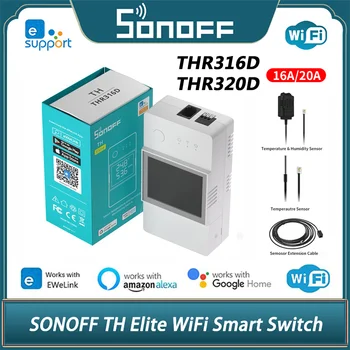 SONOFF TH Elite 16A/20A wi-Fi Smart Switch Display LCD de Temperatura E Umidade Interruptor de Monitorização Inteligente de Automação residencial Módulo