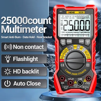 SZ20 25000 Conta Profissional Multímetro Digital Elétricos de Corrente CA/CC Medidor de Tensão Tester para Carro Ohms Capacitor Temp