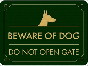 Sinais de alerta Novidade Metal Estanho Sinal de Cuidado com o Cão Não Abrir o Portão Sinal de Decoração de Parede de Decoração de Jardim de Presente Quintal Placa de Impressão
