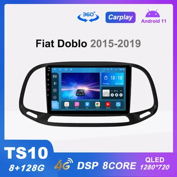 TS10 Rádio do Carro 11 Android Multimídia Vídeo Player para Fiat Doblo 2015-2019 de Navegação Carplay DSP QLED 4G LTE 360 Câmera Não 2din