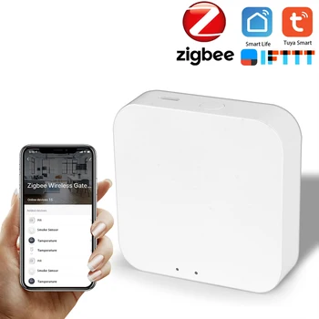 Tuya Zigbee Ponte de Casa Inteligente Zigbee Gateway de Hub de Controle Remoto de Dispositivos Zigbee Através do Smart Vida APLICATIVO Funciona com Alexa Inicial do Google