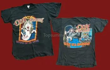 Vintage ANOS 80 Ozzy Osbourne Camiseta Falar Do Diabo Diário T-Shirt Reprint1
