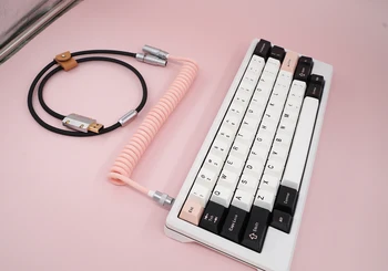 pontos GeekCable manual de teclado personalizados dados espiral de fio de ar traseira plug série trançado rosa preto