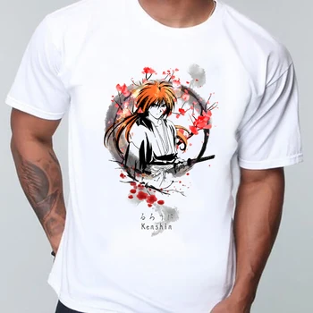 2021 Japão Mangá de Rurouni Kenshin, T-Shirt de Impressão de desenhos animados Ninja Homens de Roupa dos Homens T-Shirt de Manga Curta T-Shirts de Verão de 90 Topo