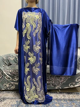 2023 Mulheres Africanas Abaya 2 Peça Kaftan Islâmica Roupas De Verão Africano Impresso De Tela De Seda Mubarak Dubai Femme Luxo Vestido