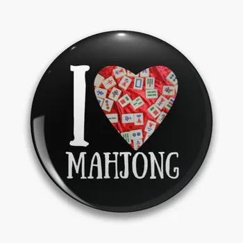 Eu Amo Mahjong Mahjong Amantes Mahjo Macio Botão Pin De Moda As Mulheres Engraçado Emblema Do Cartoon Jóias Bonito Presente Do Metal Chapéu De Colarinho Amante