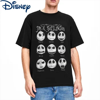Os Homens T-Shirt Da Disney Disney O Pesadelo Antes Do Natal Algodão Casual T-Shirt De Manga Curta Emocional Jack T-Shirt Roupas