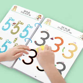 Prática Copybook para Crianças Mágico de Rastreamento pasta de trabalho Conjunto Reutilizável de Magia com o Desenho de Canetas e Apagador Aprendendo A Escrever o Alfabeto
