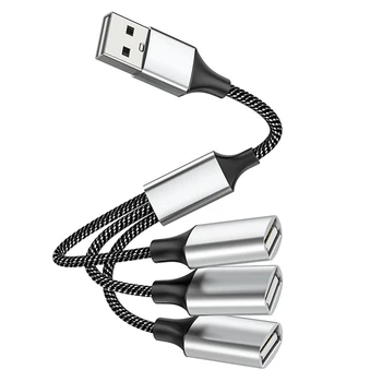 1 Peça de USB Para USB 2.0 Triplo Porta USB do Adaptador OTG HUB Cabo de Extensão USB Splitter USB a Para USB 3