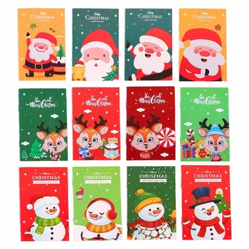 10Pcs desenhos animados de Natal Cadernos Forrado de Pequenos Blocos de notas Festa de Natal J60A