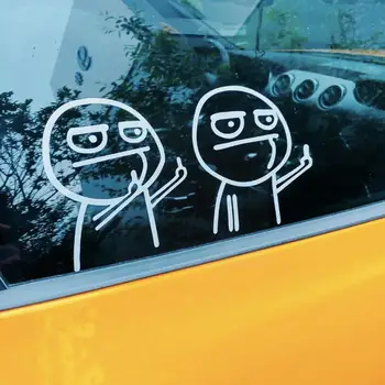 1pc Adesivo de Carro Provocação Desprezar JDM Engraçado Dedo Médio Personalidade Criatividade de desenhos animados de Corpo Adesivo Empresa de adesivos de Carro de Humor