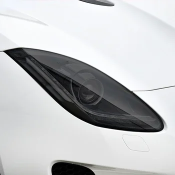 2 Pcs Farol do Carro Película de Proteção de Vinil Transparente Preto TPU Adesivo Para a Jaguar F Tipo de X152 De 2013-Presente Acessórios