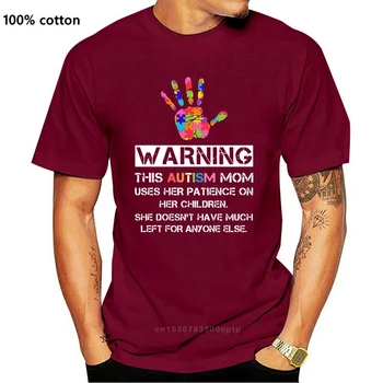 2021 Venda Quente de Verão, estilo de Consciencialização do Autismo Aviso Esta Autismo Mãe T-Shirt T-shirt