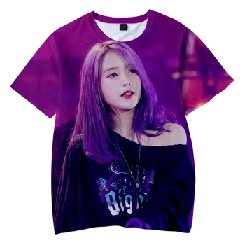 2023 Kpop Cantora IU, Lee Ji Eun 3D Impresso T-shirt das Mulheres dos Homens Verão a Moda Casual T-Shirt Hip Hop Harajuku Streetwear Tops Tees