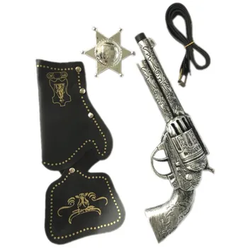 2023Masquerade Bola Adereços Retro Western Cowboy Arma de Adultos e Crianças Brinquedo Arma do Coldre de Cinto Capítulo Plástico Mar Arma