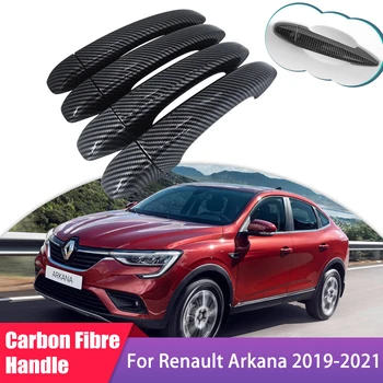 A Fibra de carbono Capa maçaneta da Porta para a Renault Arkana 2019 2020 2021 Megane Conquista Samsung XM3 Proteção do Carro Acessórios Adesivos