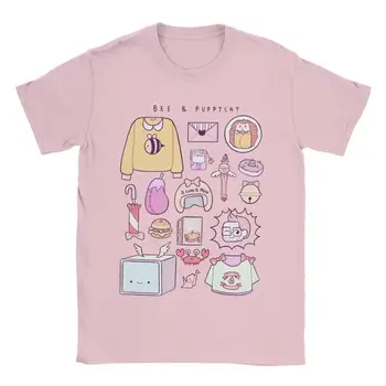 Abelha E Puppycat Itens De T-Shirts Homens De Lazer Algodão Camiseta Gola Redonda De Manga Curta T-Shirts Roupas De Verão